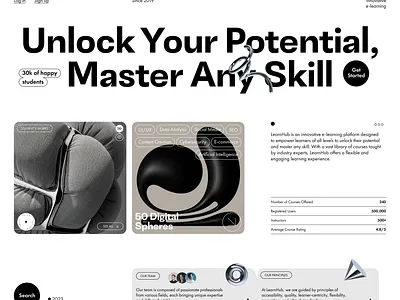 LearnHub - E learning Platform ai app dashboard e learning education learning modern online online school platform potential skills study tech technology ui ux virtual class web web design
