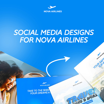 Designs for NOVA AIRLINES airline designs design flyer design graphic design social media post travel agency