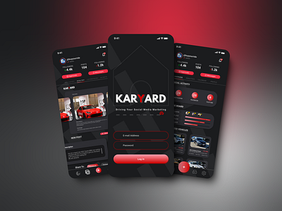 Karyard App Design Exploration app design automotive design concept mobile design product design social app