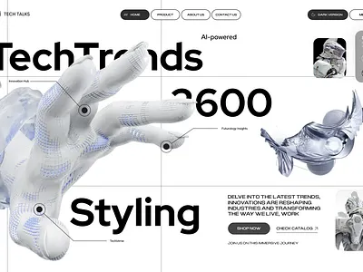 Tech Talks Landing Page ai clean design designer future homepage landing page minimal modern technology platform service social media tech technology trendy ui ui design ux web website design