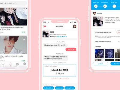 Cosplay photography app cosplay mobile app ui