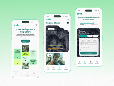 Donation & Charity App app mockup app screen ngo product design