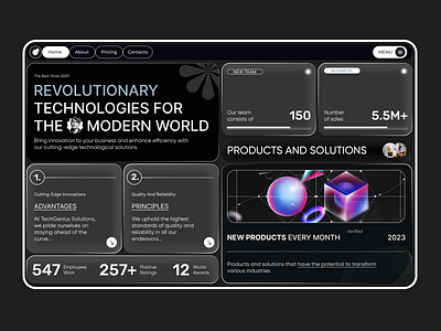 Technology Revolution Website Design creative dark design design concept e commerce information technology landing landing page minimal responsive revolution tech technology ui ui design ux virtual web design website website design