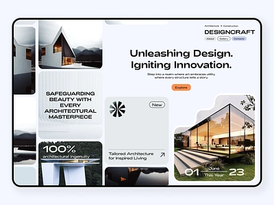 DESIGNCRAFT- Architectural Design Agency Landing Page apartment architect architecture architecture design building design design studio experior design home page interface interior design landing page real estate startup studio ui urban architecture ux web design website