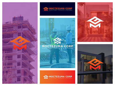 Moctezuma Corp Construction Company Logo brand logo branding building logo business logo company logo construction logo creative logo design home logo house logo logo logo design professional logo real estate logo