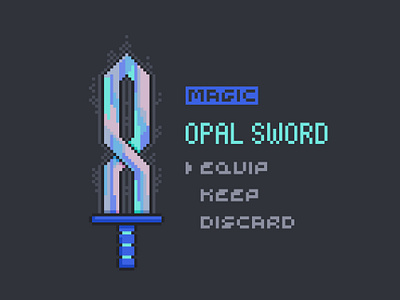 In-Game Item Menu magic rpg sword typography