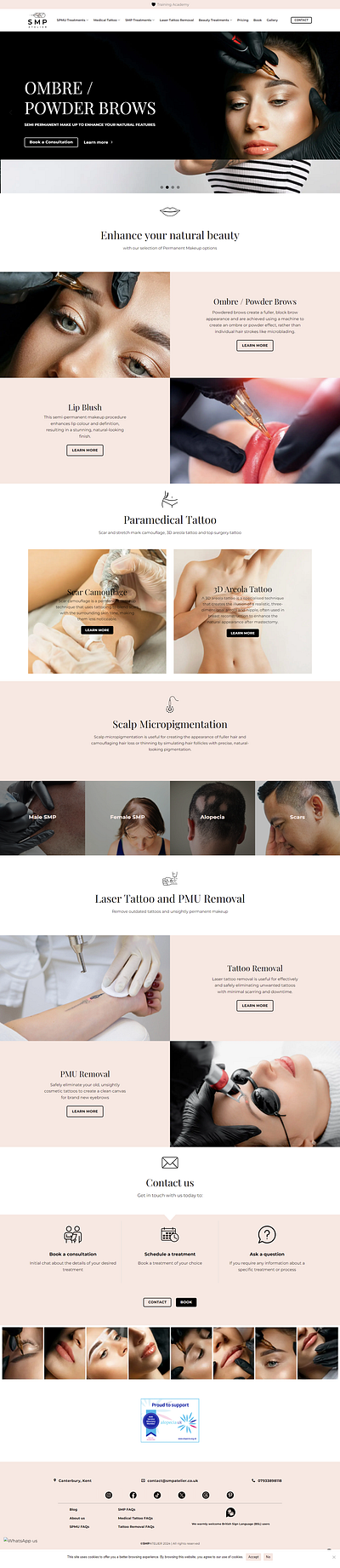 Scalp Micropigmentation Website Design ui