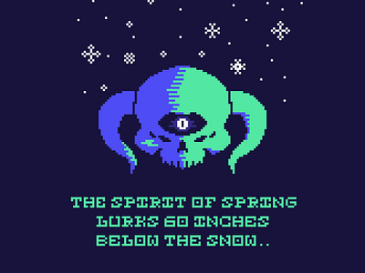 Pixel Art Cutscene Design skull snow spooky typography winter