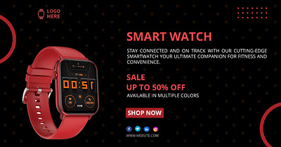 smartwatch social media ad advertisement banner design digital design graphic design social media ad web banner