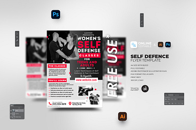 Self Defence Flyer Template aam aam360 aam3sixty concept flyer template free flyer karate karate class kids karate self confidence self defense ads self defense classes womens self defence womens strength training flyer