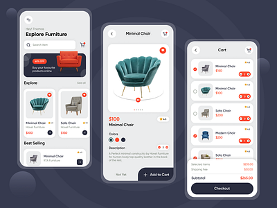 Furniture Shop App Shot animation branding graphic design logo ui