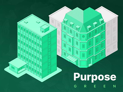 Brand Illustration For Purpose Green 2d animation 2d art 2d icon 2d illustration 2d visual animation building house icon icons illustration illustrations isometric
