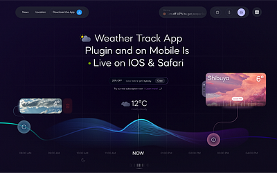 Weather Mobile IOS App app app design app interaction dashboard design forecast gps ios mobile mobile app mobile ui motion notifications online safari temperature ui ux weather weather track