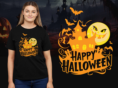 Halloween T-shirt Design black t shirt branding clothing fashion design graphic design halloween halloween party halloween t shirt halloween t shirt design happy halloween horror motion graphics pumpkin scary t shirt design trick or treat tshirt design typography t shirt ui vintage t shirt