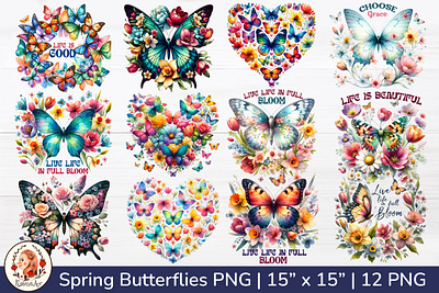 Butterfly Sublimation Bundle, Spring Sublimation animation graphic design logo motion graphics ui