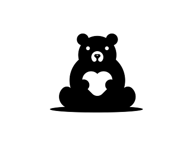 Bear heart logo animal animal logo brand identity branding illustration logo love sketches symbol