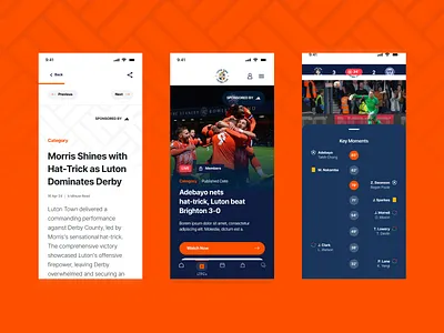 Luton Town App Creative app brand efl football hatters luton town mobile app soccer ui