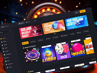 Casino Website Design casino casino dashboard design casino design casino gambling casino game casino home page casino landing page casino online casino website casino website design crypto casino defi landing page page ecommerce figma motion graphics play to earn ui design ui ux casino vector