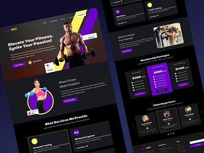 GymFIT - Fitness Landing Page activity tracker branding design fitness fitness tracker gym health home page trainer website workout app workouts