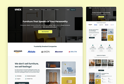Ecommerce Website Landing Page Design | Furniture ecommerce figma landing page product design ui uiux ux website