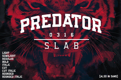 Predator 0316 Slab cut font display font display type rounded font rounded type sans font sans serif font slab font sports font sports type