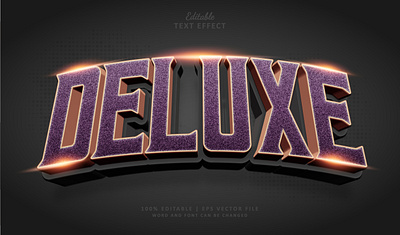 Text Effect Deluxe 3d branding esport grain logo lux text effect