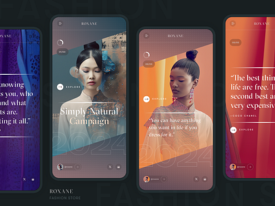 Roxane fashion store - mobile app concept clean design fashion modern typography ui ux