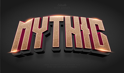 Text Effect Mythic 3d branding bronze esport logo lux mythic text effect