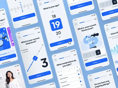 asklepios: AI Healthcare & Wellness App | Health Assessment UIUX ai healthcare app blue clean figma figma ui kit health assessment health assessment ui healthcare healthcare app healthcare assessment healthcare ui kit medical app minimal modern onboarding soft ui ui kit virtual care wellness app