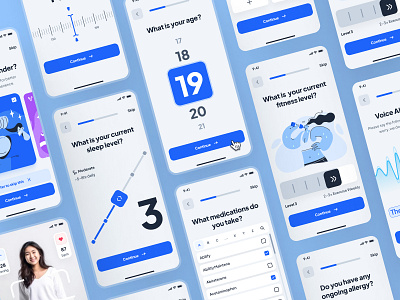 asklepios: AI Healthcare & Wellness App | Health Assessment UIUX ai healthcare app blue clean figma figma ui kit health assessment health assessment ui healthcare healthcare app healthcare assessment healthcare ui kit medical app minimal modern onboarding soft ui ui kit virtual care wellness app