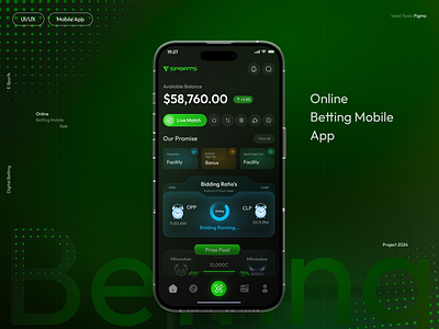 Online Betting App UI/UX Design bet app casino casino betting football app gambling gaming mobile app online betting online casino sport app sport betting sport book sport product