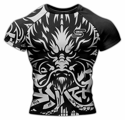 Chinese Dragon Rash Guard Design 3d bjj boxing branding fight graphic design jiujitsu logo mma