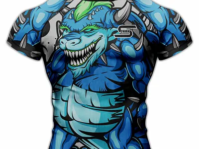 Monster Rash Guard Design 3d bjj boxing branding fight graphic design jiujitsu logo mma