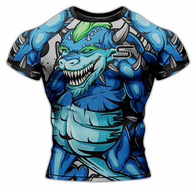 Monster Rash Guard Design 3d bjj boxing branding fight graphic design jiujitsu logo mma