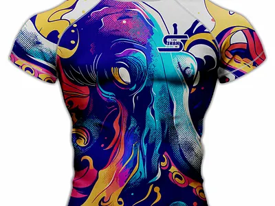 Octopus Rash Guard Design 3d bjj branding graphic design logo mma