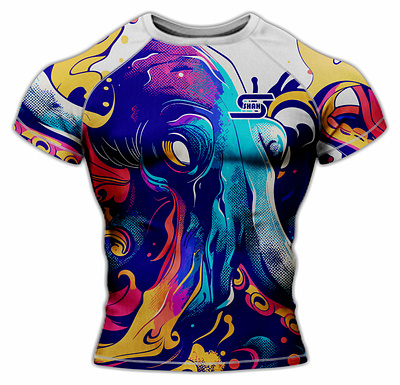 Octopus Rash Guard Design 3d bjj branding graphic design logo mma