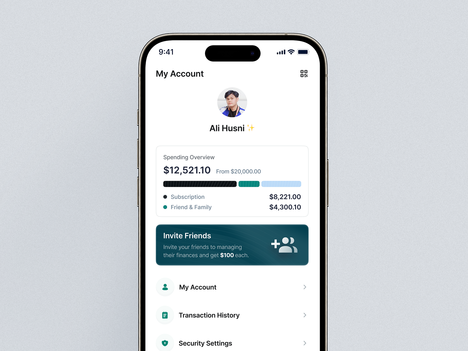 Profile Page - Finance Mobile App by Ali Husni for Enver Studio on Dribbble