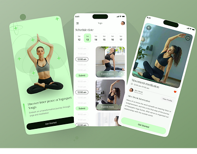 Yoga - tonic for inner self app app desing app screen design app screens design mobile app mobile app design mobile interface design mobile screen design mobile screens design ui uiux user experience user interface user interface design ux