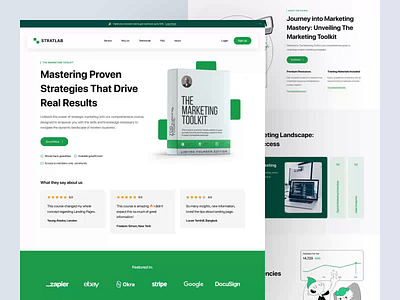 Stratlab - Landing Page animation b2b clean course crm dipa inhouse home page internet marketing landing page landingpage marketing minimal modern saas saas landing page startup ui web web design website