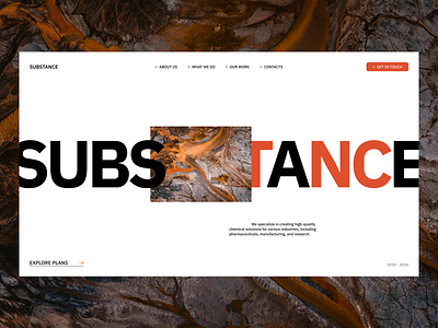 Substance- chemical company design landing page minimal typography ui ux uxresearch web design website