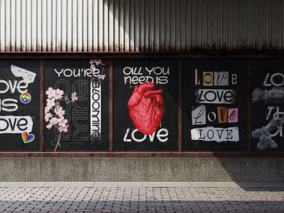 Grungy LOVE posters adobe illustrator adobe photoshop design graphic design illustration poster poster design