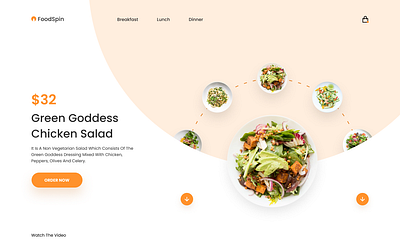 FoodSpin UI design branding breakfast design dinner dribble food foodspin lunch preview salad spin typography ui uidesign userinterface