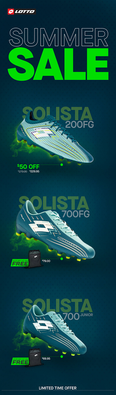 LOTTO Shoes offer - EDM branding graphic design logo ui