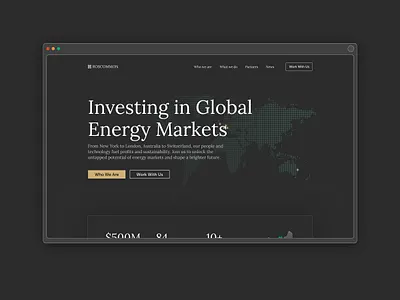 Website design for Roscommon black dark darkmode financial hero design investment trader web design website design
