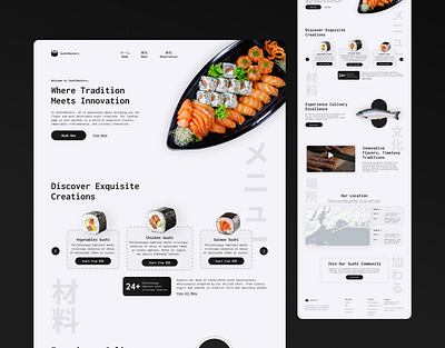 SushiMaster Landing Page graphic design landing page ui ux web design