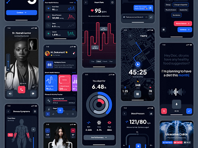 asklepios: AI Healthcare & Wellness App | AI Health Companion UI ai health companion ai health companion app ai healthcare app ai healthcare ui ai wellness app ai wellness companion clean dark mode doctor app health companion health companion app health metrics health tracker app healthcare app healthcare ui minimal soft ui ui kit virtual care