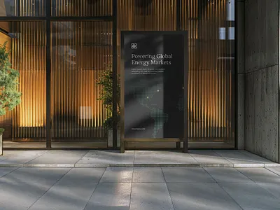 Signage design black poster branding corporate dark poster darkmode mockup office sign sign sign mockup signage