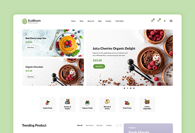 EcoBloom - Organic E-commerce Store branding eco friendly online store ecommerce ethical online store health and wellness organic organic e shop organic fruits organic products organic store premium organic responsive design ui user interface ux