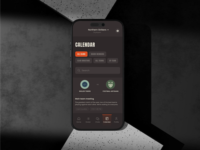 An app for football fans - Mobile calendar design app application calendar football mobile app sport web development
