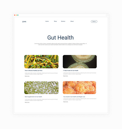 Website design for health tech brand blog design gut health health brand health tech health tracking health website web design website design